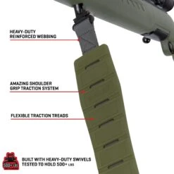 Allen KLNG Traction Sling Molded Rubber Green -Comprehensive outdoor sports 8533 FeaturesGraphic 8d17
