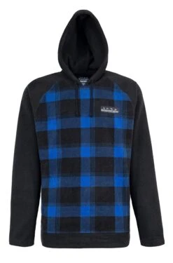 Hunting & Fishing Mens Retro Check Hoodie Marine/Black -Comprehensive outdoor sports HF M Retro Check Hoodie Marine Front Hood Up de13 2