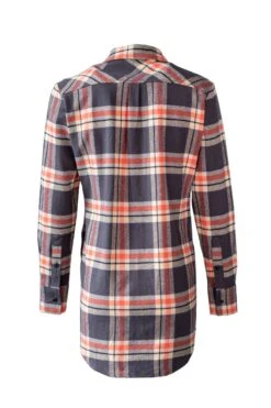 Hunting & Fishing Womens Lumbar Flannel Shirt -Comprehensive outdoor sports HF W Lumber Flannel Shirt Charcoal Nasturtium Back 1 0143 1