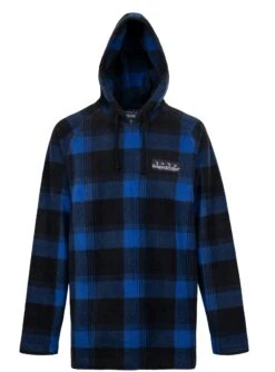 Hunting & Fishing Youth Retro Check Hoodie Marine/Black -Comprehensive outdoor sports HF Youth Retro Check Hoodie Marine Front Hood Up 1165 2