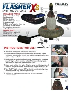 Higdon XS Splashing-Flasher Mallard Drake 12V 6 Higdon XS Splashing-Flasher Mallard Drake 12V -Comprehensive outdoor sports Higdon Splashing Flasher Instructions 1 b4ae