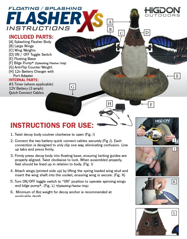 Higdon XS Splashing-Flasher Mallard Drake 12V 3 Higdon XS Splashing-Flasher Mallard Drake 12V - Image 3