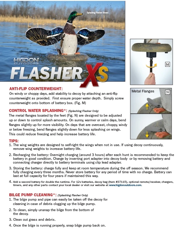 Higdon XS Splashing-Flasher Mallard Drake 12V 1 Higdon XS Splashing-Flasher Mallard Drake 12V