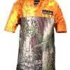Hunting & Fishing Kids Split Camo Tee Blaze/Forest
