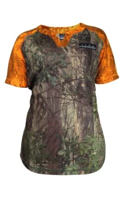 Hunting & Fishing Womens Split Camo Tee Blaze/Forest -Comprehensive outdoor sports QLmgS7SU 7f17 5