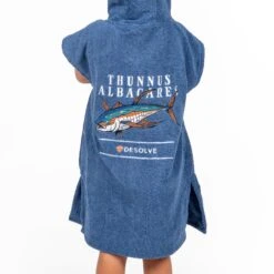 Desolve Kids Albacares Towel Poncho - Vintage Blue -Comprehensive outdoor sports albacares towel poncho kids back 5000x 95a8