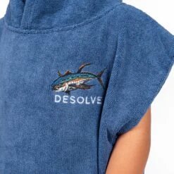 Desolve Kids Albacares Towel Poncho - Vintage Blue -Comprehensive outdoor sports albacares towel poncho kids logo 5000x fbd0