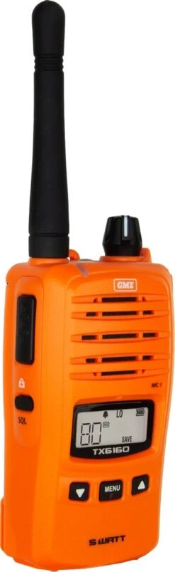 GME TX6160X 5W IP67 UHF CB Handheld Radio - Orange -Comprehensive outdoor sports product TX6160XO Front 3 4 332x1080 0cb6