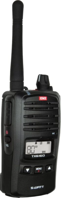 GME TX6160 5W IP67 UHF CB Handheld Radio - Black -Comprehensive outdoor sports product TX6160 Front 3 4 334x1080 39d0